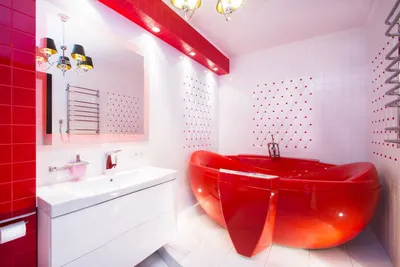 Как создать стильную красную ванную комнату: фото-идеи