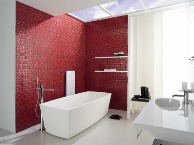 Дизайн красной ванной комнаты: вдохновение в каждой фотографии