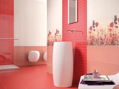 Красный кафель в ванной: фото в HD, Full HD, 4K для скачивания