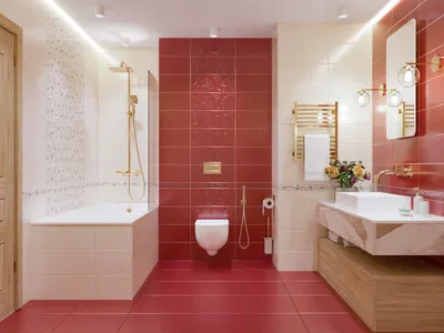 Красный кафель в ванной: воплощение стиля и элегантности