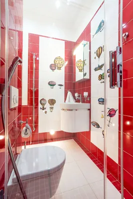 Красный кафель в ванной: привлекательность и изысканность