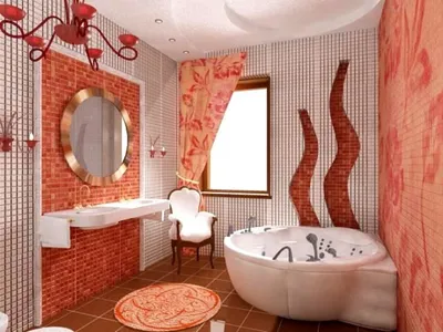 Красный кафель в ванной: привнесение энергии и страсти