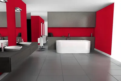 Красный кафель в ванной: привнесение тепла и уюта