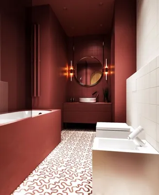 Красный кафель в ванной: создание уникального и неповторимого интерьера