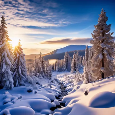 Зимний бриллиант: Красивые изображения заснеженной природы
