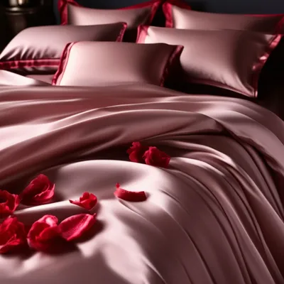 Кровать с лепестками роз: эксклюзивное изображение в формате webp