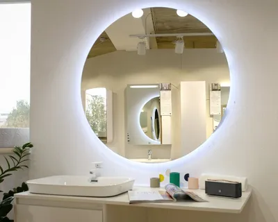 Фото круглого зеркала в ванной - выберите размер и формат для скачивания