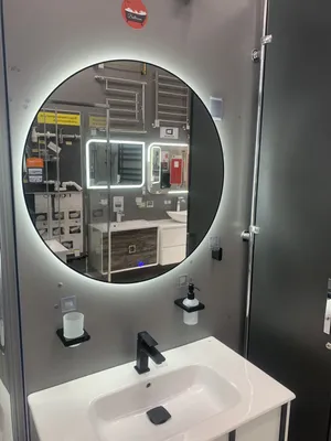 Круглое зеркало в ванной - новое изображение в хорошем качестве