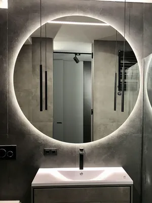 Фото круглого зеркала в ванной - выберите формат: JPG, PNG, WebP