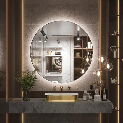 Круглое зеркало в ванной - фото в Full HD качестве