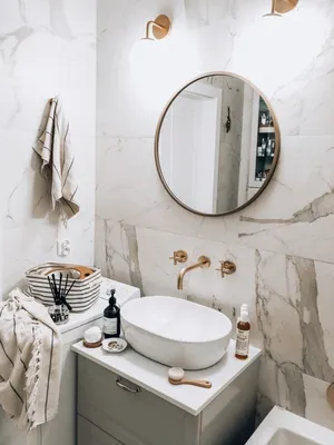 Круглое зеркало в ванной: фото, вдохновляющие на обновление интерьера