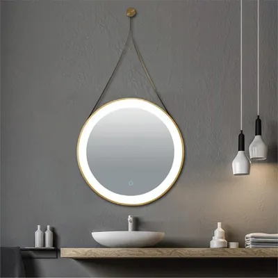 Круглое зеркало в ванной комнате png