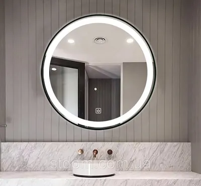 Круглое зеркало в ванной комнате webp