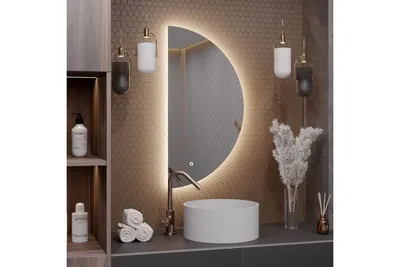Фото круглого зеркала в ванной 2024