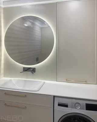 Фото круглого зеркала в ванной в хорошем качестве