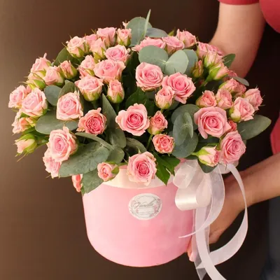 Красивые фото кустовых роз в коробке для вашего дизайна