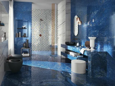 Фото ванной комнаты с различными стилями плитки