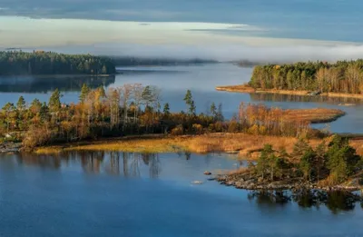 Full HD рисунок Ладожского озера в арт-стиле