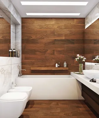 Фотография ламината на стене в ванной комнате в формате JPG