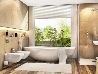 Фото ламината в ванной: создание функционального пространства