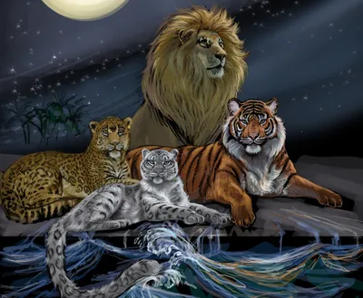 Фотография льва и тигрицы для скачивания