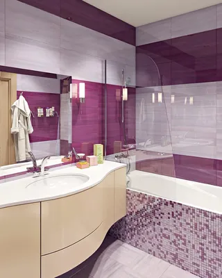 Фото лиловой ванной комнаты в формате JPG, PNG, WebP