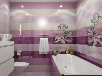 Новые фотографии лиловой ванной комнаты в HD качестве
