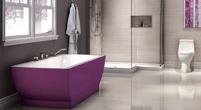 Фото лиловой ванной комнаты в разных вариантах