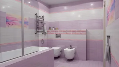 Лиловая ванная комната: фото с элегантным декором