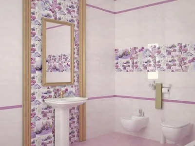 Лиловая ванная комната: фото с изысканными элементами