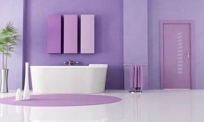 Лиловая ванная комната: красивые фотографии для вдохновения