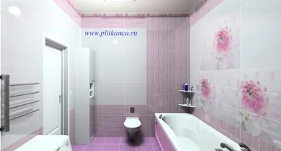 Full HD фото в лиловой ванной комнате