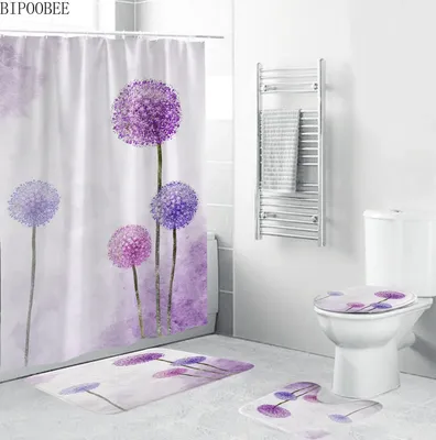 4K фото в лиловой ванной комнате