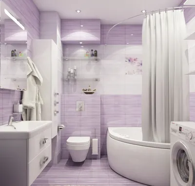 Фотографии лиловой ванной комнаты в 4K разрешении