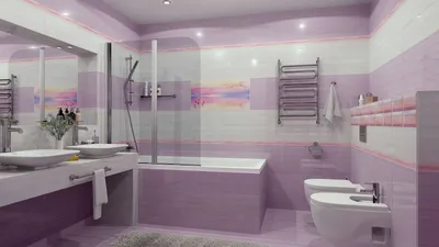 Фото ванной комнаты в лиловых тонах