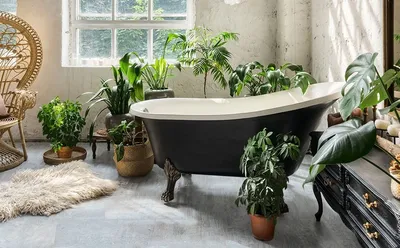 Красивые ванные комнаты с использованием линолеума: фотографии