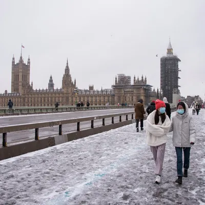 Лондон в январе: Фотографии снежных зарисовок