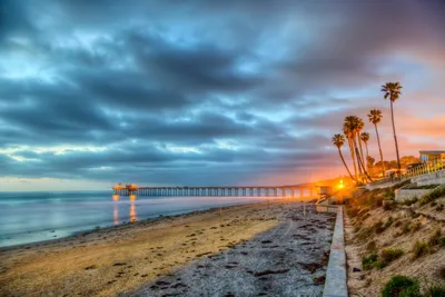 Фотографии Лос-Анджелес пляжа с прекрасным закатом