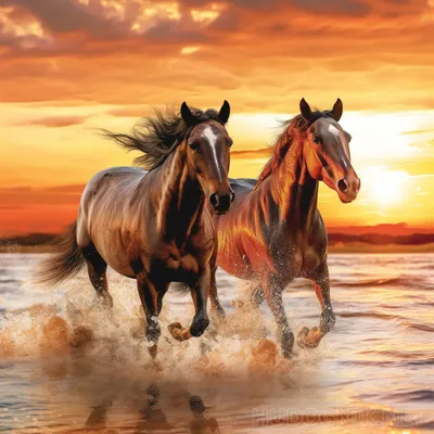 Фото лошадей на закате: обои в Full HD для вашего экрана