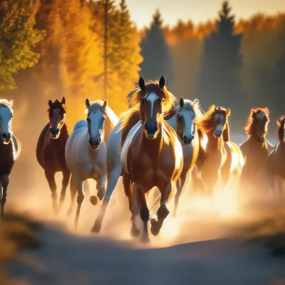 Фоны с лошадьми на закате: выбирайте изображения в HD качестве