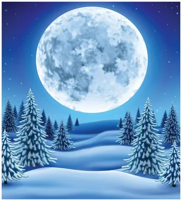 Зимний вечер с Луной: Уникальные фотографии