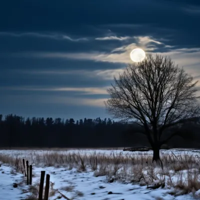 Зимние ночи под Луной: Фотографии в высоком качестве