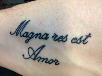 Magna res est amor тату  фото