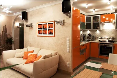 Уютная маленькая кухня с залом: фото в HD качестве
