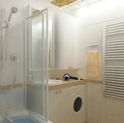 Арт-фото маленькой ванной комнаты 3 кв метра 2024 года