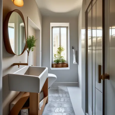 Фото малогабаритной ванной комнаты с эффективным использованием каждого квадратного метра