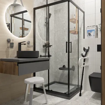 Малогабаритная ванная комната: фото с использованием встроенных полок и шкафчиков для хранения