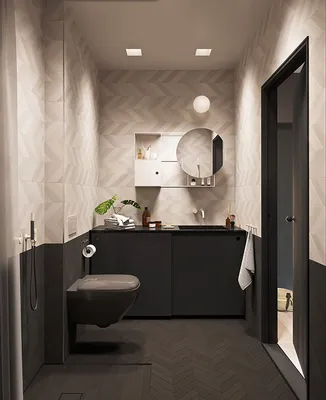 Фото малогабаритной ванной комнаты с использованием зеркальной плитки для визуального увеличения пространства