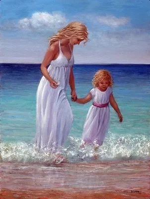 Семейный берег: мамы с детьми на пляже