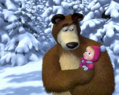 Зимняя сказка: Фотография Маши и медведя в формате WebP